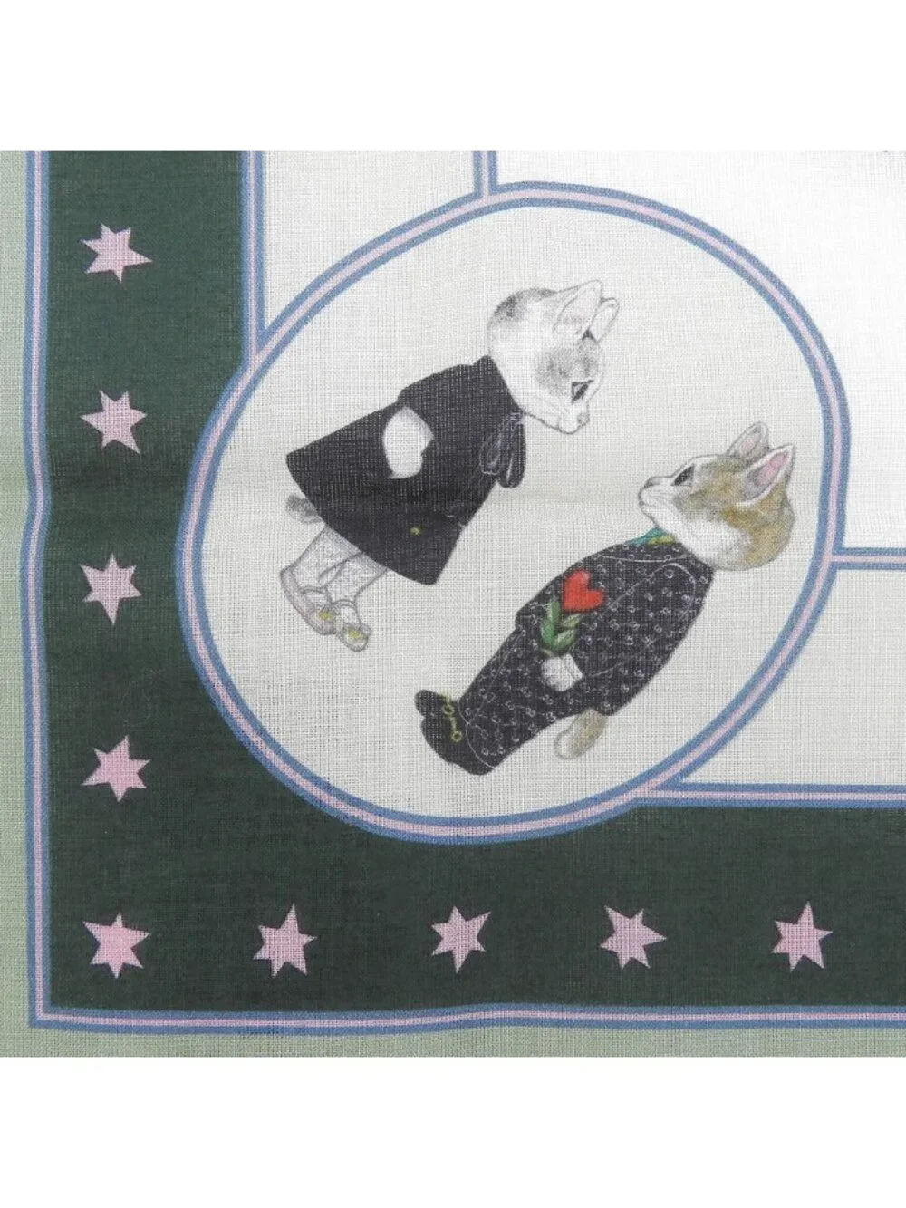 Gucci Released Yuko Higuchi Collaboration Cotton Scarf Handkerchief Green